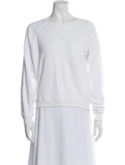 Pre-owned The Great Crew Neck Long Sleeve Sweatshirt In White