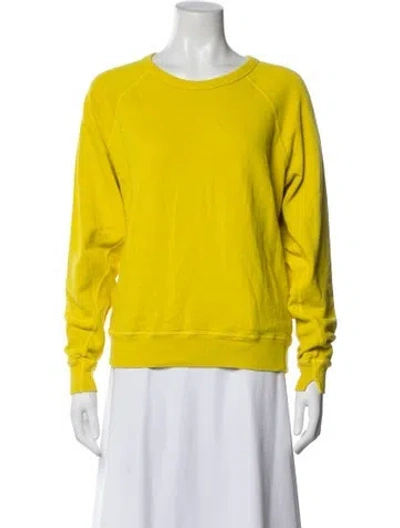 Pre-owned The Great Crew Neck Long Sleeve Sweatshirt In Yellow