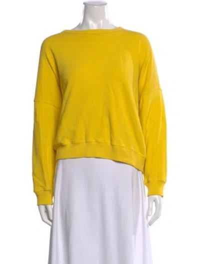 Pre-owned The Great Crew Neck Long Sleeve Sweatshirt In Yellow