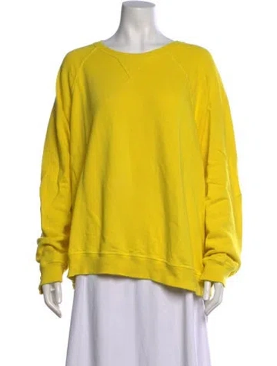 Pre-owned The Great Crew Neck Long Sleeve Sweatshirt In Yellow
