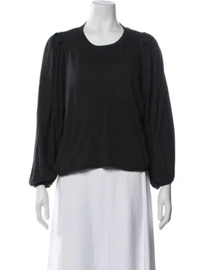 Pre-owned The Great Crew Neck Long Sleeve Top In Black