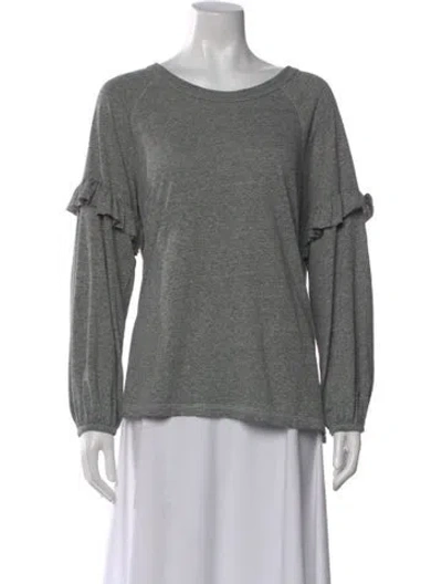 Pre-owned The Great Crew Neck Long Sleeve Top In Gray