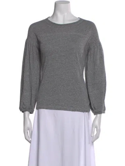 Pre-owned The Great Crew Neck Long Sleeve Top In Gray