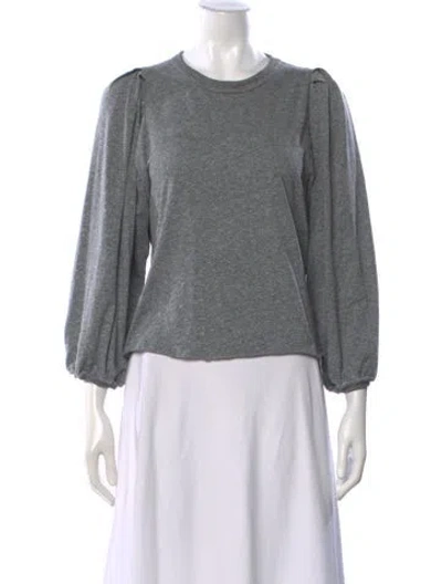 Pre-owned The Great Crew Neck Long Sleeve Top In Gray
