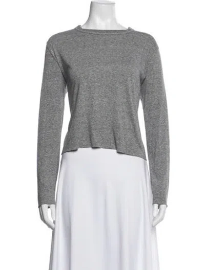 Pre-owned The Great Crew Neck Long Sleeve Top In Gray