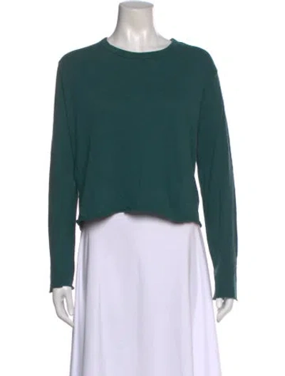 Pre-owned The Great Crew Neck Long Sleeve Top In Green