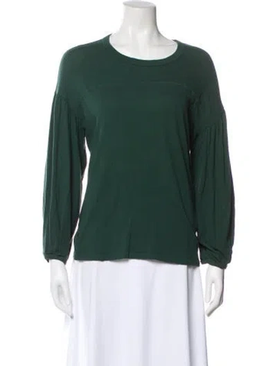 Pre-owned The Great Crew Neck Long Sleeve Top In Green
