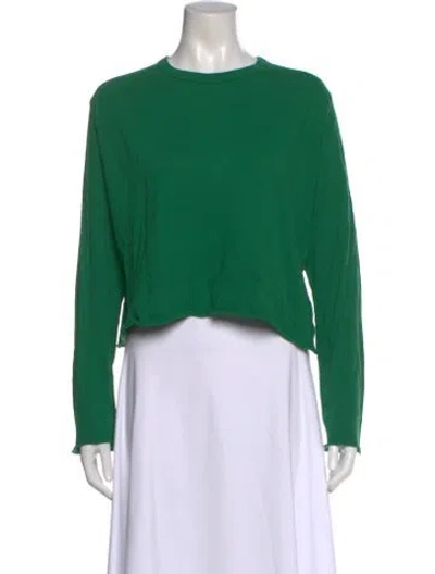 Pre-owned The Great Crew Neck Long Sleeve Top In Green