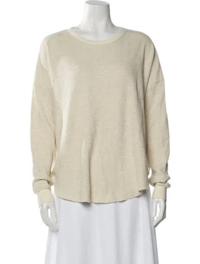 Pre-owned The Great Crew Neck Long Sleeve Top In Neutral