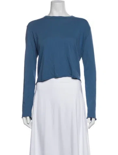 Pre-owned The Great Crew Neck Long Sleeve T-shirt In Blue