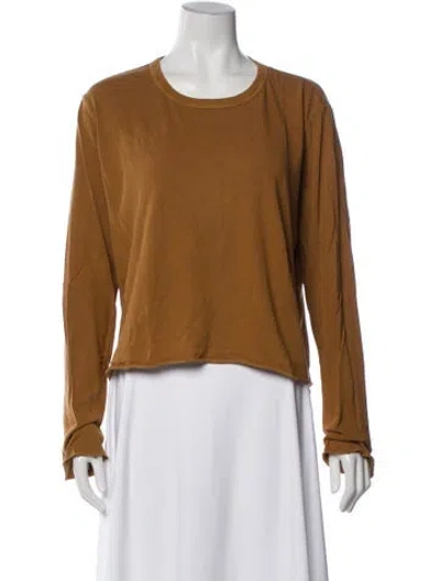 Pre-owned The Great Crew Neck Long Sleeve T-shirt In Brown
