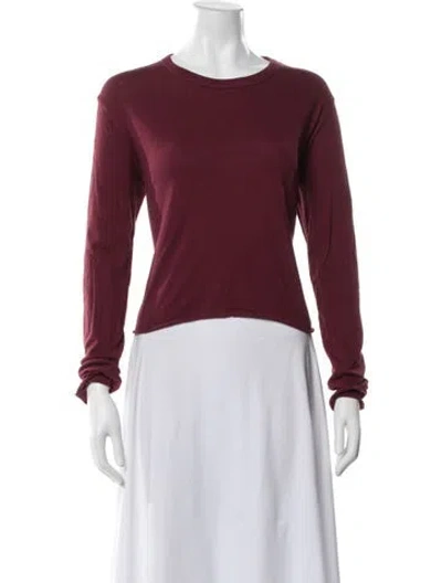 Pre-owned The Great Crew Neck Long Sleeve T-shirt In Burgundy