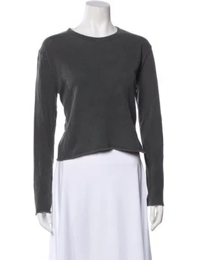 Pre-owned The Great Crew Neck Long Sleeve T-shirt In Gray