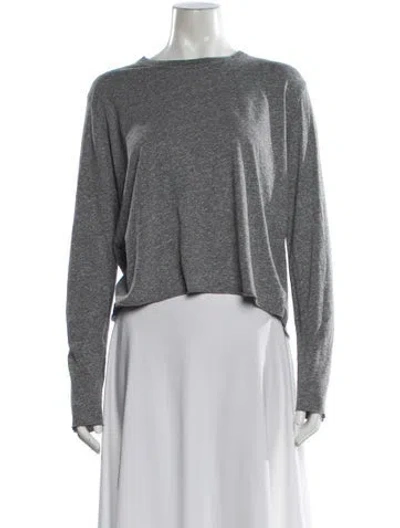 Pre-owned The Great Crew Neck Long Sleeve T-shirt In Gray