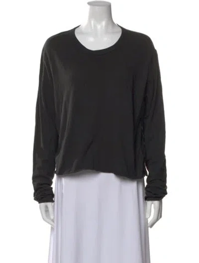Pre-owned The Great Crew Neck Long Sleeve T-shirt In Gray