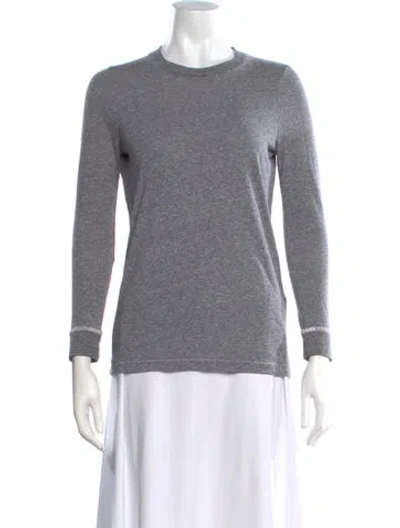 Pre-owned The Great Crew Neck Long Sleeve T-shirt In Gray