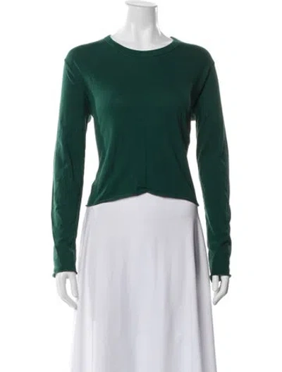 Pre-owned The Great Crew Neck Long Sleeve T-shirt In Green