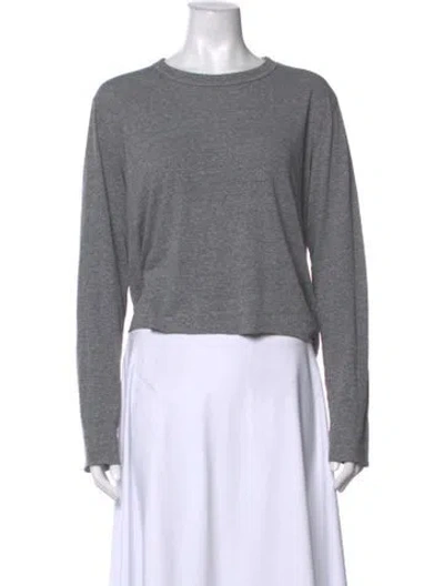 Pre-owned The Great Crew Neck Long Sleeve T-shirt In Grey