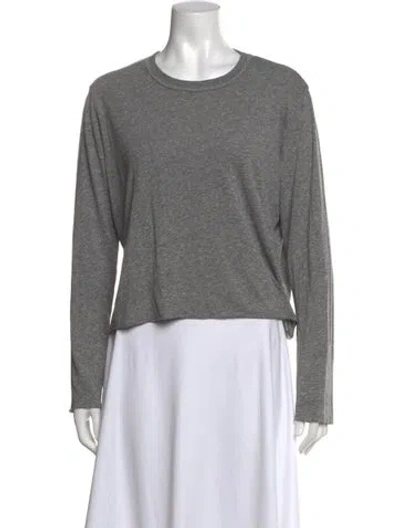 Pre-owned The Great Crew Neck Long Sleeve T-shirt In Grey
