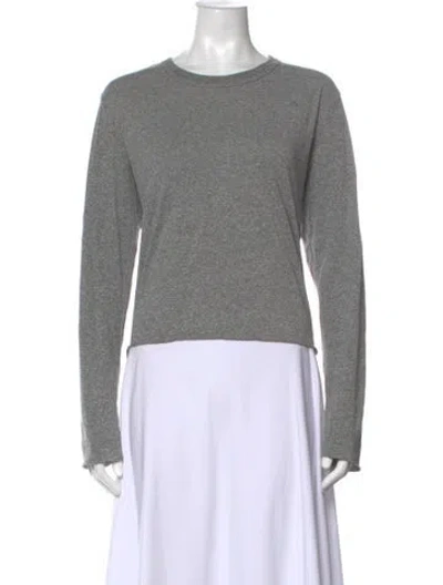 Pre-owned The Great Crew Neck Long Sleeve T-shirt In Grey