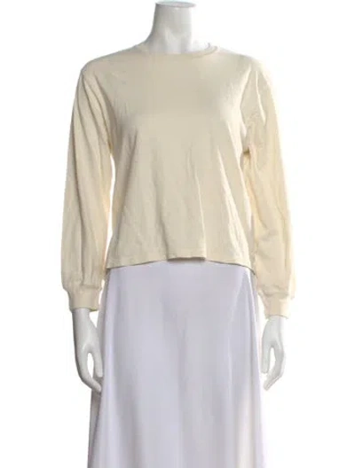 Pre-owned The Great Crew Neck Long Sleeve T-shirt In Neutral