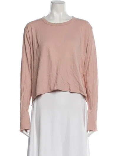 Pre-owned The Great Crew Neck Long Sleeve T-shirt In Pink