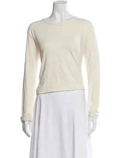 Pre-owned The Great Crew Neck Long Sleeve T-shirt In White