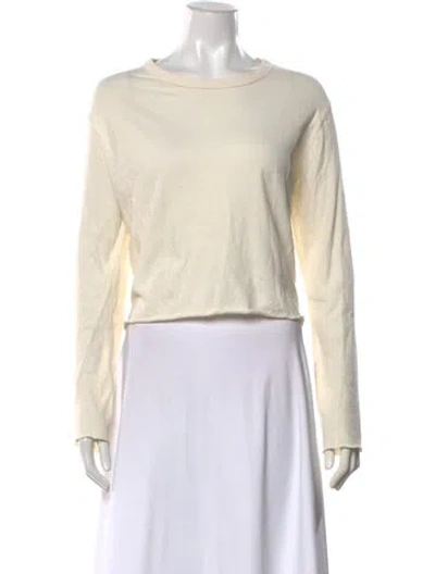Pre-owned The Great Crew Neck Long Sleeve T-shirt In White