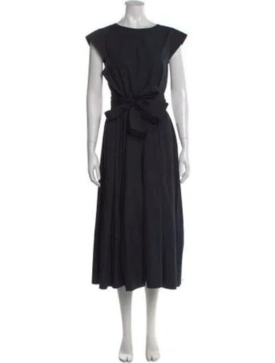 Pre-owned The Great Crew Neck Midi Length Dress In Black