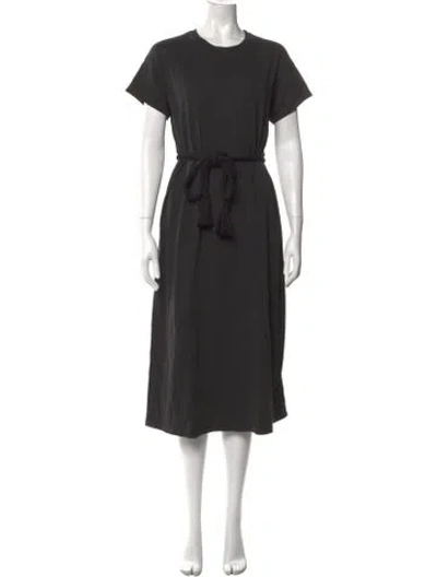 Pre-owned The Great Crew Neck Midi Length Dress In Black