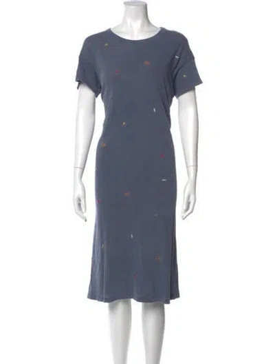 Pre-owned The Great Crew Neck Midi Length Dress In Blue