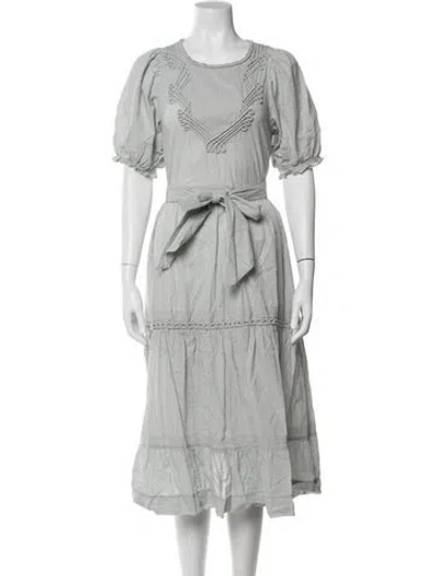 Pre-owned The Great Crew Neck Midi Length Dress In Blue