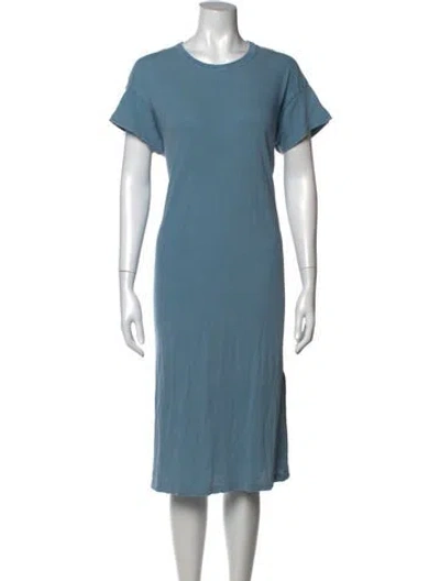 Pre-owned The Great Crew Neck Midi Length Dress In Blue