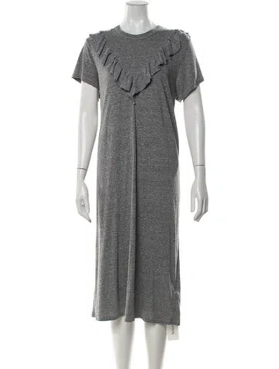 Pre-owned The Great Crew Neck Midi Length Dress In Grey