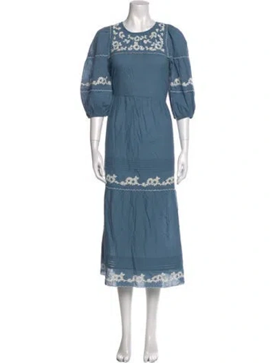 Pre-owned The Great Crew Neck Midi Length Dress W/ Tags In Multi