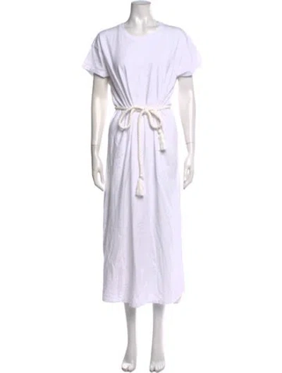 Pre-owned The Great Crew Neck Midi Length Dress In White