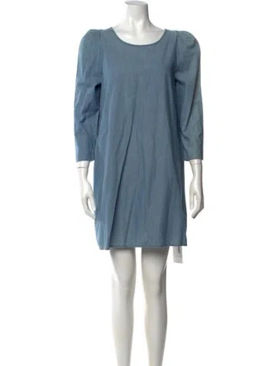 Pre-owned The Great Crew Neck Mini Dress In Blue