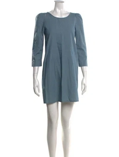 Pre-owned The Great Crew Neck Mini Dress In Blue