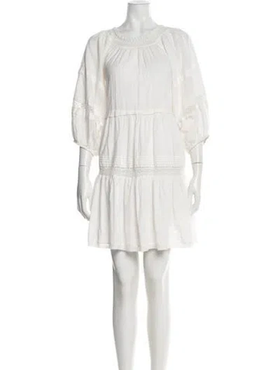 Pre-owned The Great Crew Neck Mini Dress In White