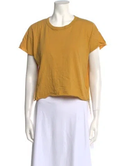 Pre-owned The Great Crew Neck Short Sleeve Crop Top In Neutral