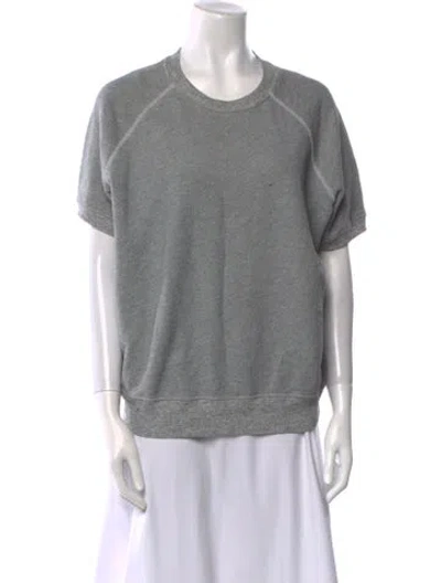 Pre-owned The Great Crew Neck Short Sleeve Sweatshirt In Gray
