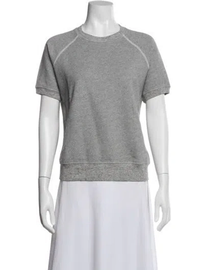 Pre-owned The Great Crew Neck Short Sleeve Sweatshirt In Gray
