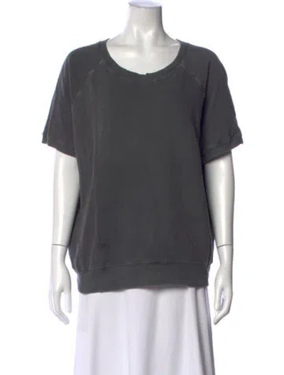 Pre-owned The Great Crew Neck Short Sleeve Sweatshirt In Gray