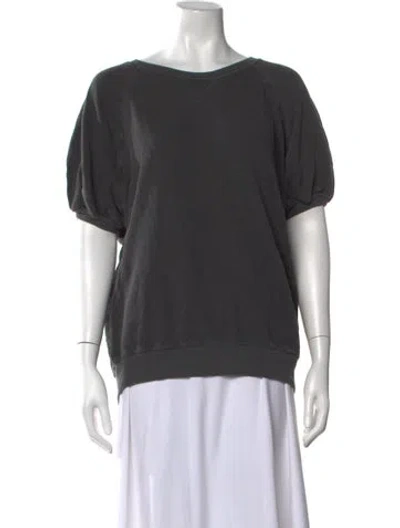 Pre-owned The Great Crew Neck Short Sleeve Sweatshirt In Gray