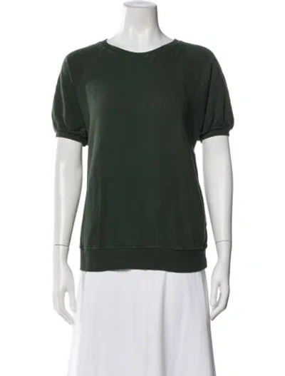 Pre-owned The Great Crew Neck Short Sleeve Sweatshirt In Green