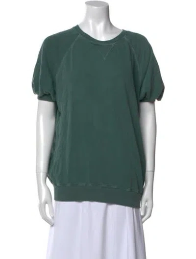 Pre-owned The Great Crew Neck Short Sleeve Sweatshirt In Green