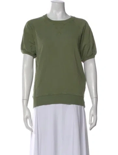 Pre-owned The Great Crew Neck Short Sleeve Sweatshirt In Green