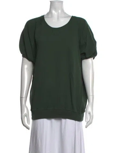 Pre-owned The Great Crew Neck Short Sleeve Sweatshirt In Green