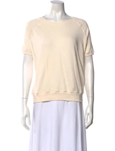 Pre-owned The Great Crew Neck Short Sleeve Sweatshirt In Neutral