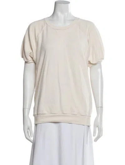 Pre-owned The Great Crew Neck Short Sleeve Sweatshirt In Neutral